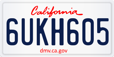 CA license plate 6UKH605