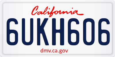 CA license plate 6UKH606
