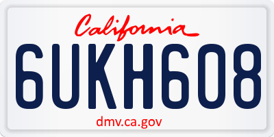 CA license plate 6UKH608