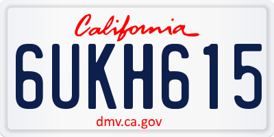 CA license plate 6UKH615