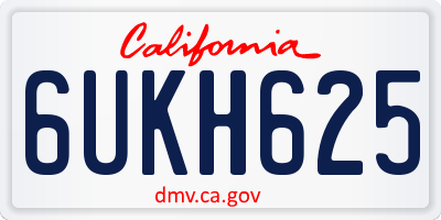 CA license plate 6UKH625