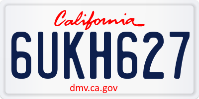 CA license plate 6UKH627