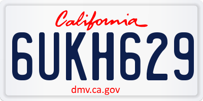 CA license plate 6UKH629