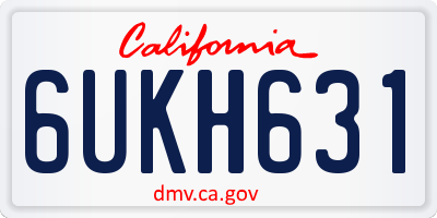 CA license plate 6UKH631