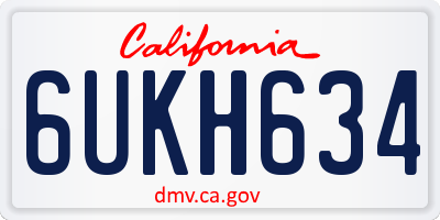 CA license plate 6UKH634