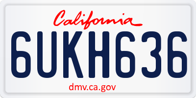 CA license plate 6UKH636