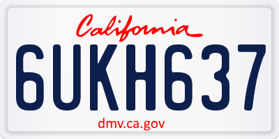 CA license plate 6UKH637