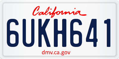 CA license plate 6UKH641