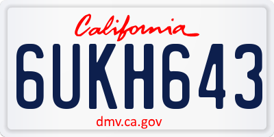 CA license plate 6UKH643