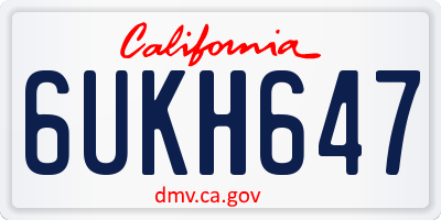 CA license plate 6UKH647