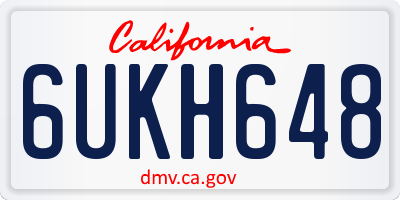 CA license plate 6UKH648