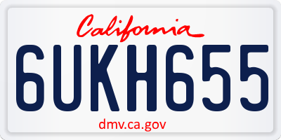 CA license plate 6UKH655