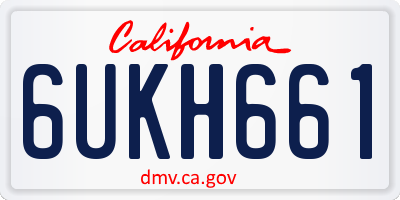 CA license plate 6UKH661