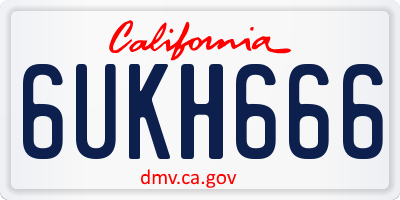 CA license plate 6UKH666