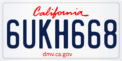 CA license plate 6UKH668