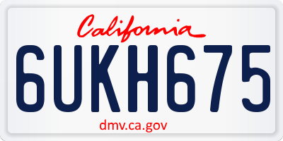 CA license plate 6UKH675