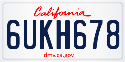 CA license plate 6UKH678