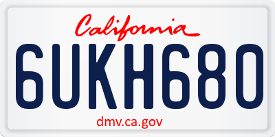 CA license plate 6UKH680