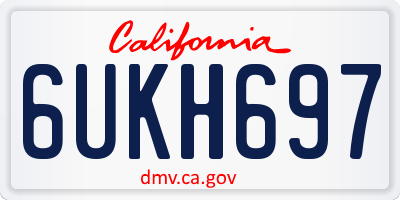 CA license plate 6UKH697