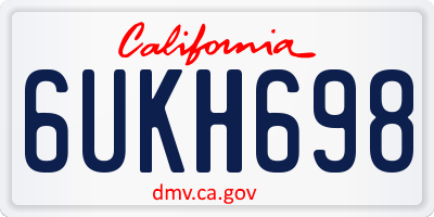 CA license plate 6UKH698