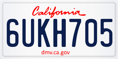 CA license plate 6UKH705