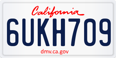 CA license plate 6UKH709