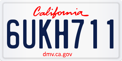 CA license plate 6UKH711