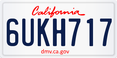 CA license plate 6UKH717