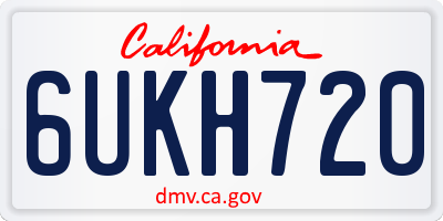 CA license plate 6UKH720
