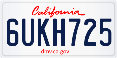CA license plate 6UKH725