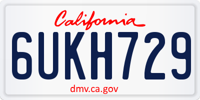 CA license plate 6UKH729