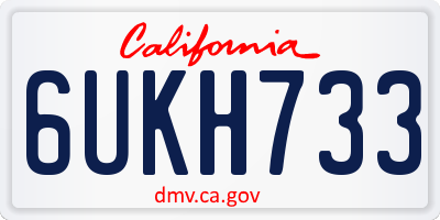 CA license plate 6UKH733