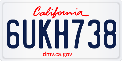 CA license plate 6UKH738