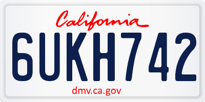 CA license plate 6UKH742