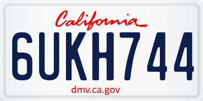 CA license plate 6UKH744