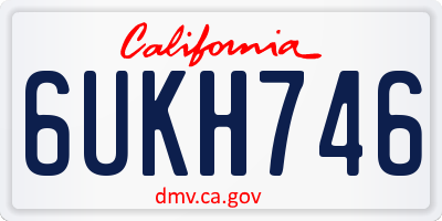 CA license plate 6UKH746
