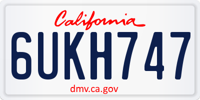 CA license plate 6UKH747