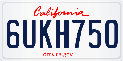 CA license plate 6UKH750