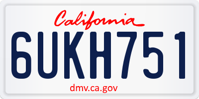 CA license plate 6UKH751