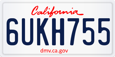 CA license plate 6UKH755