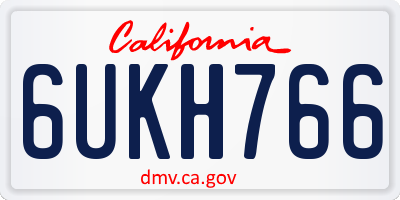 CA license plate 6UKH766