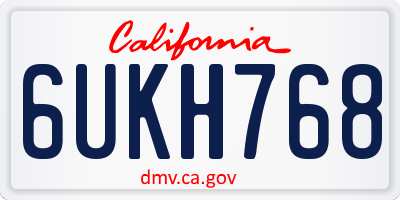 CA license plate 6UKH768