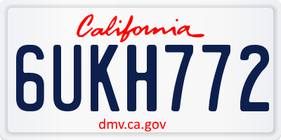 CA license plate 6UKH772