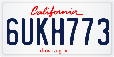 CA license plate 6UKH773