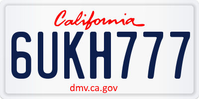 CA license plate 6UKH777