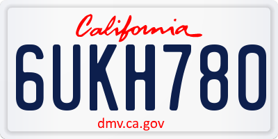 CA license plate 6UKH780