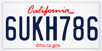CA license plate 6UKH786