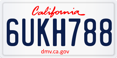 CA license plate 6UKH788