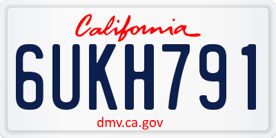 CA license plate 6UKH791