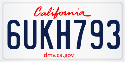 CA license plate 6UKH793